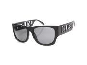 KUSH Casual Sport Kush Wide Temple Cutout Square Lens Rectangle Sunglasses 55mm Matte Black Black Smoke