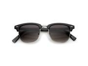 Mens Semi Rimless Sunglasses With UV400 Protected Composite Lens Black Silver Lavender