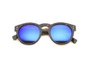 Womens Horn Rimmed Sunglasses With UV400 Protected Mirrored Lens Tortoise Ice