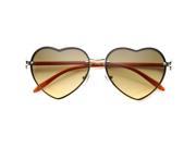 Womens Rimless Sunglasses With UV400 Protected Gradient Lens Orange Smoke Orange Fade