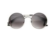 Mens Metal Round Sunglasses With UV400 Protected Gradient Lens Silver Lavender