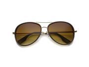 Womens Aviator Sunglasses With UV400 Protected Gradient Lens Brown Gold Amber