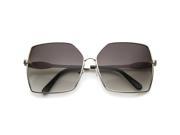 Womens Square Sunglasses With UV400 Protected Gradient Lens Silver Lavender