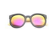 Womens Oversized Sunglasses With UV400 Protected Mirrored Lens Black Magenta