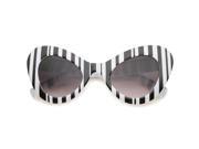 Womens Cat Eye Sunglasses With UV400 Protected Gradient Lens Black White Stripes Lavender