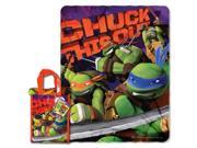Nickelodeon TMNT Ninja Chuck 40 inch by 50 inch Micro Raschel Throw and Reusable Tote Set by The Northwest Company