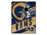 NFL St. Louis Rams Micro Raschel Front Sherpa Backing Foot Pocket Throw 46 x 60 Blue