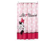 Disney Minnie Mouse Fabric Shower Curtain Pink w Dots