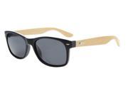 Eyekepper Men s Bamboo Wood Arms Classic Polarized Sunglasses Black Frame Grey Lens