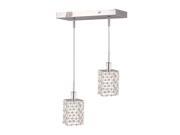 Elegant Lighting 1282D O S CL EC 8 x 4.5 x 12 48 in. Mini Collection Hanging Fixture Oblong Canopy Square Pendant Elegant Cut