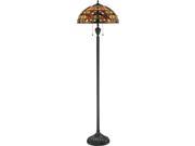 Quoizel 2 Light Kami Tiffany Floor Lamp in Vintage Bronze TF878F