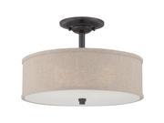 Quoizel 3 Light Cloverdale Semi Flush Mount Mottled Cocoa CRA1717MC