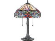Quoizel 2 Light Connie Tiffany Table Lamp in Vintage Bronze TF6826VB