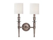 Hudson Valley Abington 2 Light Wall Sconce in Antique Nickel 4902 AN