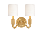 Hudson Valley Tuilerie 2 Light Wall Sconce in Aged Brass 402 AGB