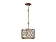 Feiss Lucia 1 Light Pendant in Burnished Silver P1259BUS