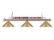 3 Bulb Billiard Light with Chain in Brushed Nickel Finish