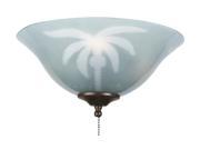 13in. Etched Tropical Glass Bowl Ceiling Light Globe