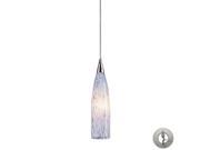 Elk Lighting 1 Light Pendant in Satin Nickel and Snow White Glass 501 1SW LA