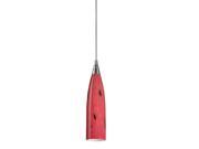 Elk Lighting Lungo 1 Light Pendant in Satin Nickel and Fire Red Glass 501 1FR