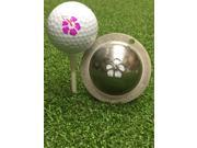 Tin Cup Golf Ball Custom Marker Alignment Tool Aloha Hibiscus Flower