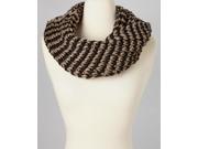 Amtal Women Black Brown Crochet Knit Winter Soft Cozy Warm Infinity Scarf
