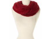 Amtal Women Solid Color Crochet Knit Furry Reversible Infinity Winter Soft Scarf