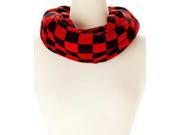 Amtal Women Crochet Knit Plaid Checkered Design Soft Casual Infinity Scarf