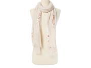 Amtal Women Lightweight Embroided Floral Leaf Soft Casual Oblong Scarf