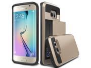 RevoLity Damda Slide Card Slot Drop Protection Heavy Duty Wallet Protective Phone Case for Samsung Galaxy S6 Edge Color Gold