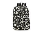 Revolity Canvas Print Backpack Student Travelling Bag School Fashion Pringting Letters Backpack Color Black