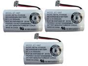 New! Genuine Uniden BT 1007 NiMH 600mAh DC 2.4V Rechargeable Cordless Telephone Battery 3 Pack
