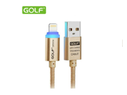 Golf Smart LED Light Cable Metal Braided Nylon 8 Pin USB Cable 1M for iPad iPhone 6 plus 5s 5 Promotion
