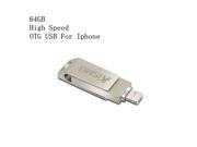 High Speed KISMO OTG USB Flash Drive 64GB Pen Drive USB 2.0 U Disk Memory Stick For Iphone Ipad Ipod