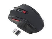 2.4G Wireless Optical Mouse 2400DPI 6 Buttons portable Pro Gaming Mouse Sensitive Durable Mice Black Red for Computer Office