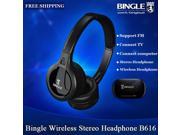 Bingle B616 Wireless FM Radio Headphone TV Headset Multifunction Stereo Wireless Headphones Microphone FM PC TV Phone Earphone