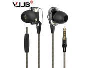 VJJB V1 V1S Metal In Ear Earphone In ear Headphone Earbud With Remote Microphone Double Drive Unit