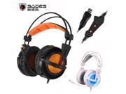 Sades A6 USB 7.1 Surround Sound USB Stereo Gaming Headphones Over Ear Noise Isolating Breathing LED Lights Headset for PC Gamer