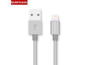 MFI Certified Lightning Cable Suntaiho C48 Metal Nylon Braid USB Cable to for Lightning 2.4A Charging Cable for iphone 7 Cable