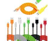 2M Fabric Nylon Braided Micro USB Cable Charger Data Sync USB Cord Wire For Samsung Galaxy Xiaomi HTC 8 Colors Available