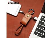 Remax iOS 9 8pin USB cable for iPhone 5 5C 5S 6 6S Plus iPad Air Mini Genuine Leather Lanyard Metal Keychain 3.0A Fast Charging