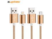 Durable Nylon Line USB Cable for iPhone 7 6 6s Plus 5 5s SE iPad Metal Plug Micro USB Charging Cable for Samsung Xiaomi Huawei