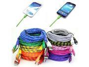 Hot Braided Micro USB Cable Charger Data Sync USB Cable for Samsung Galaxy Xiaomi Huawei Cell phones 10 Colors F1229