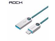 ROCK Zinc Alloy Type C to USB cable with Nylon Charging sync data 2A For OnePlus 2 Nexus 6P 5X ZUK Z1 xiaomi 4c Z9 Max N1 MAC