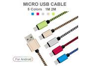 Micro USB Cable 5V 2A Quick Charge Nylon Line and Metal Plug Cord Data Sync Wire For Samsung Nexus Meizu Lenovo Huawei charger