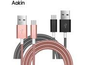 Aokin Micro USB Cable Metal Plug Stainless Steel Cables for Data Sync Charging Data Cable Output For iPhone Samsung Galaxy HTC