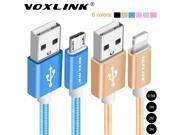 VOXLINK 2M Nylon Braided Micro USB Cable Charging Sync Data USB Cable For iphone 7 6 6s Plus 5s ipad mini Samsung HTC LG