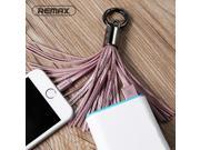 Remax Leather Tassel 8pin to USB Cable Metal Ring Key Chain Charging Data Cord Charger Cables for Apple iPhone 7 6S 5S 5 iPad