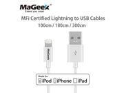 MaGeek 1m 1.8m 3m Mobile Phone Cables MFi Lightning to USB Cable for iPhone 7 6 6s 5 iPad 4 mini Air iOS 8 9 10