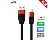 Laixi Android Micro USB Cable Metal Fast Charging Line 1.5M Noodle Data Cable Charger For Samsung Lenovo Huawei HTC Sony LX1521